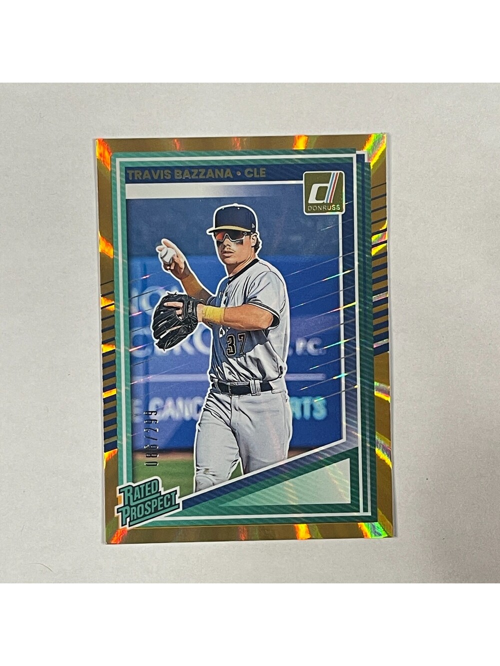 2025 Panini Donruss #131 Travis Bazzana Rated Prospect Gold /299 Serial Card